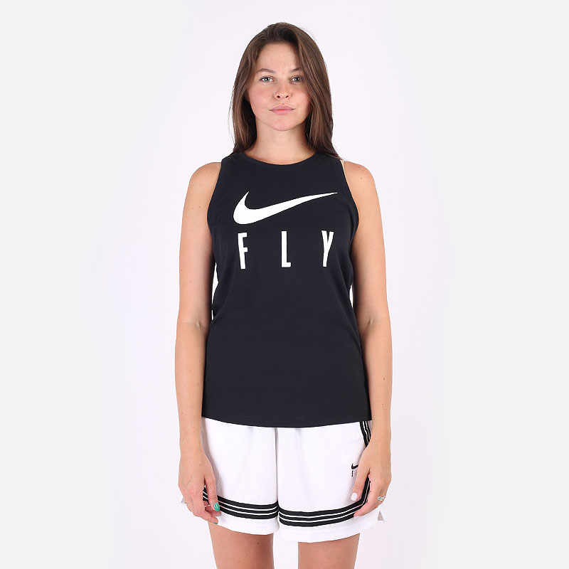 женская черная майка Nike Dri-FIT Swoosh Fly Women&#039;s Basketball Tank DJ1592-010 - цена, описание, фото 3